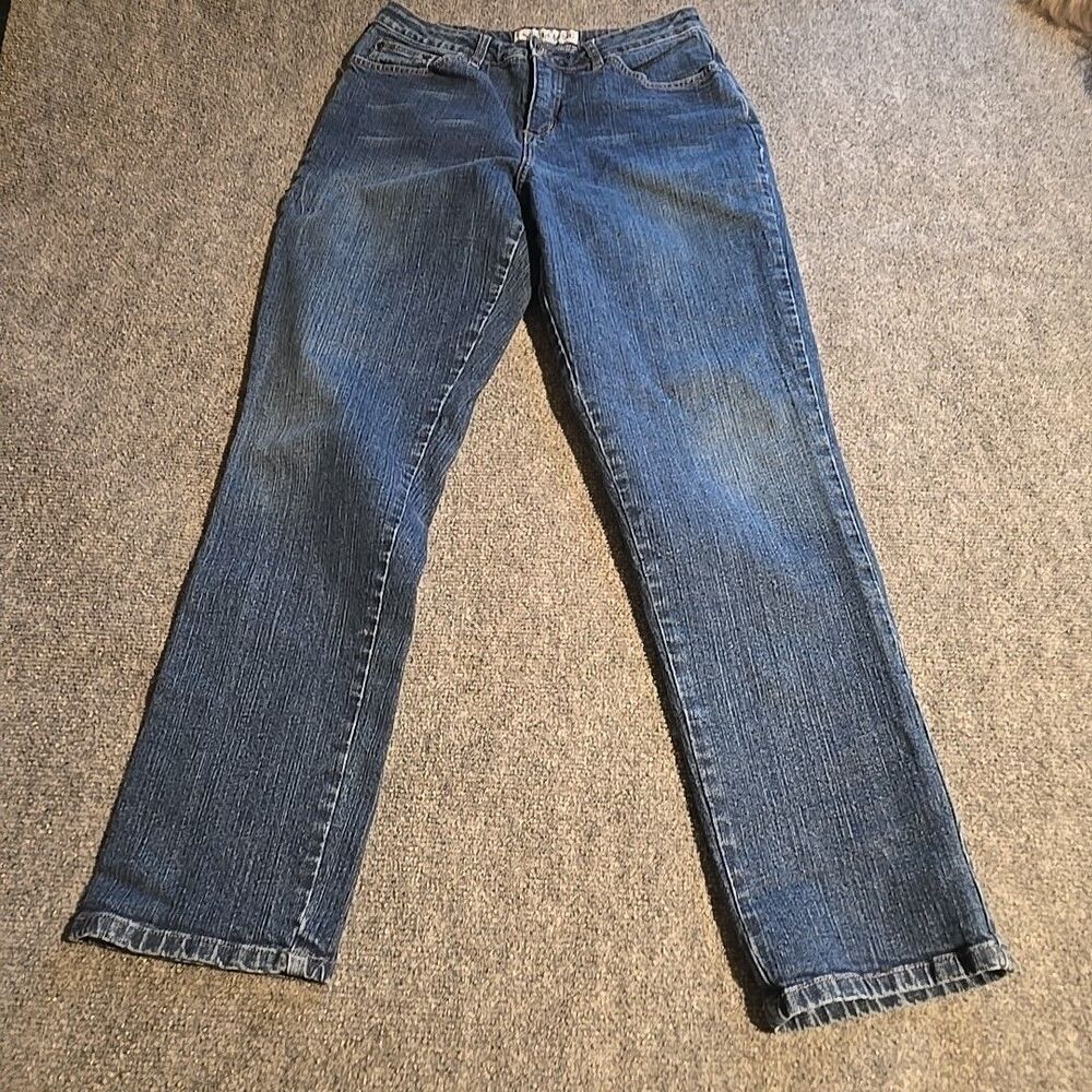 Faded Glory Denim Jeans Womens 10 Blue Stretch Straight Leg 5 Pocket Design